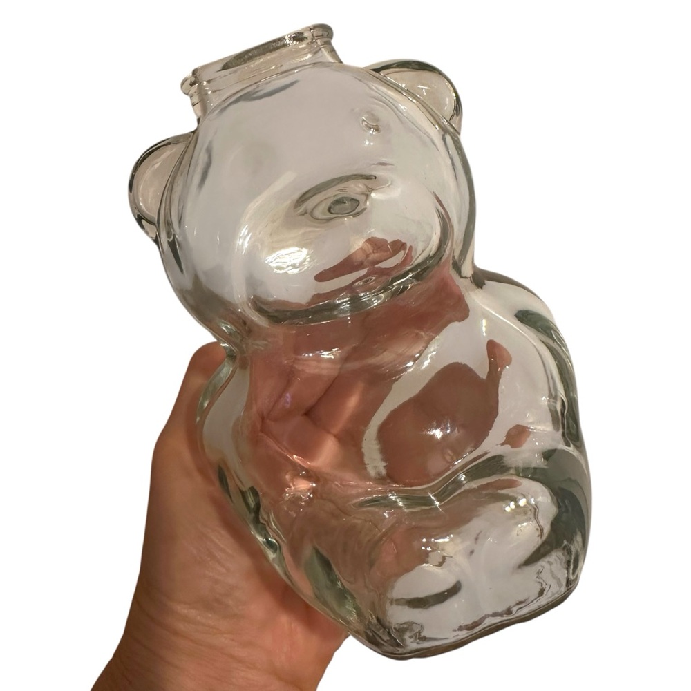 Anchor Hocking Teddy Bear Coin Bank